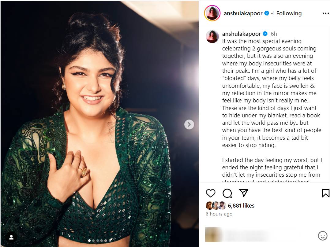 Anshula Kapoor open up On Her Body Insecurities