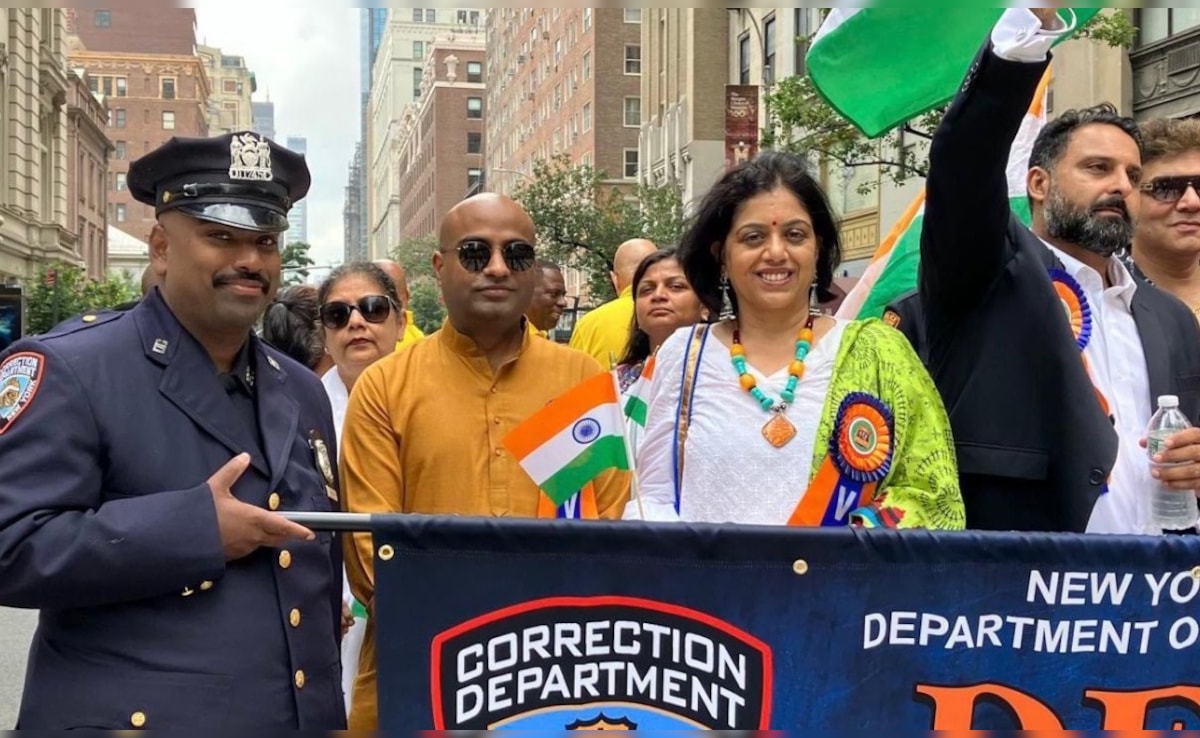 Members of the New York City Department of Correction marched down Madison Avenue in Manhattan to attend India Day Parade.