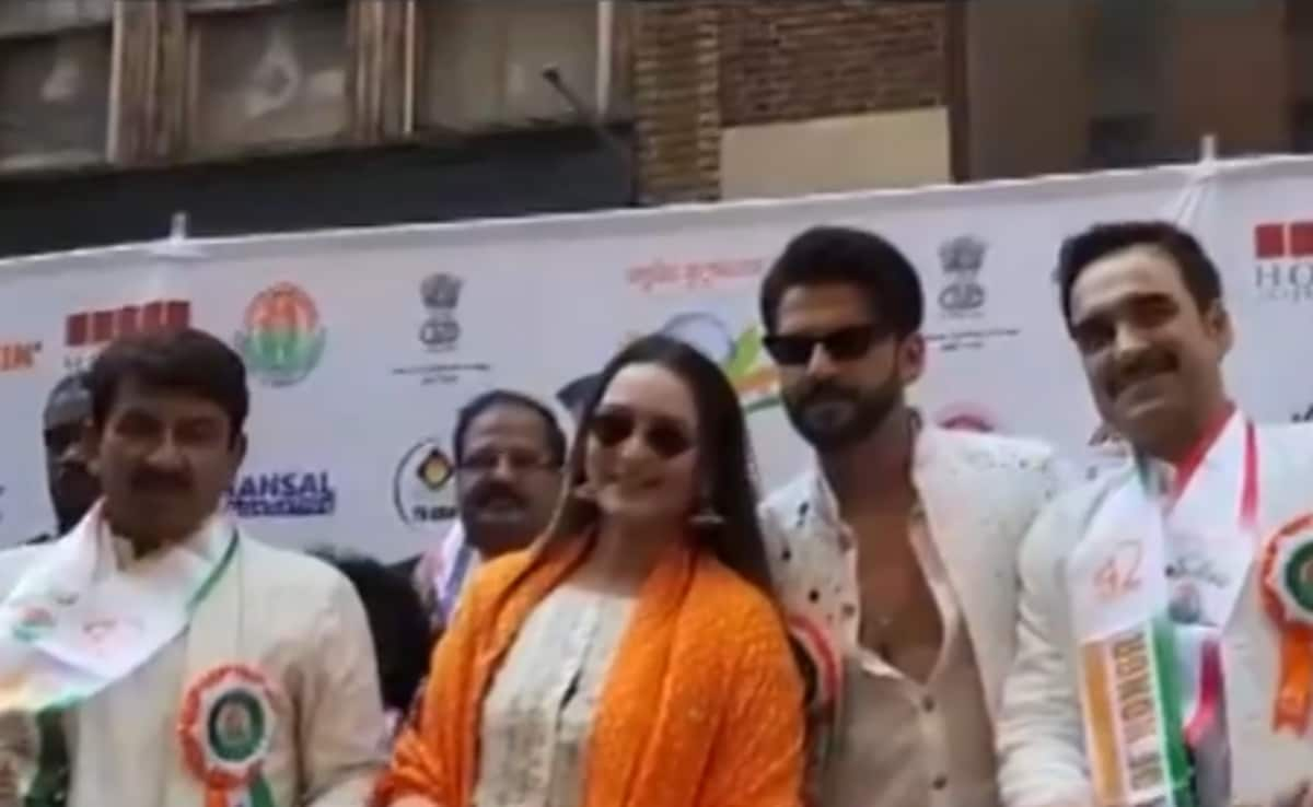 Bollywood actor Sonakshi Sinha, Pankaj Tripathi and actor-politician Manoj Tiwari attended the India Day Parade in NYC