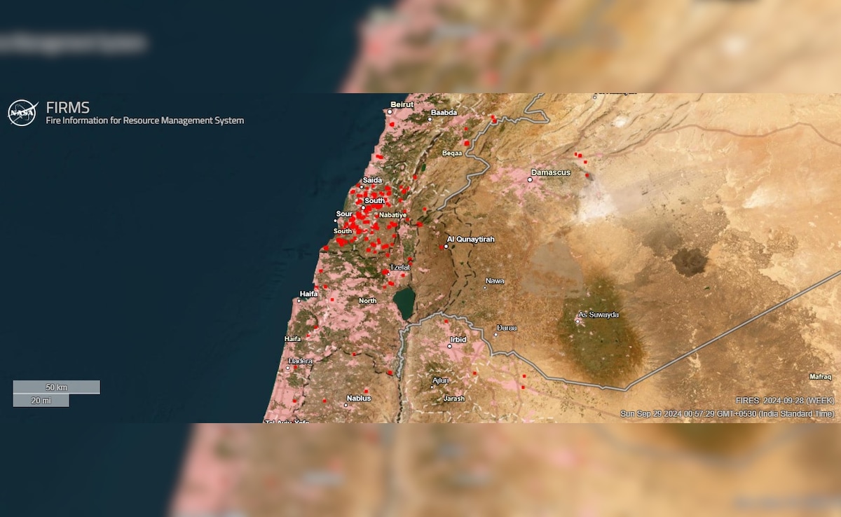 NASA Active Fire Map for the last seven days