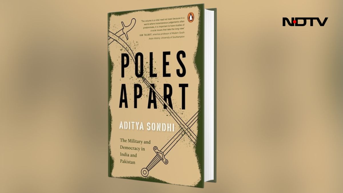 The cover of Aditya Sondhis Poles Apart The Military and Democracy in India and Pakistan