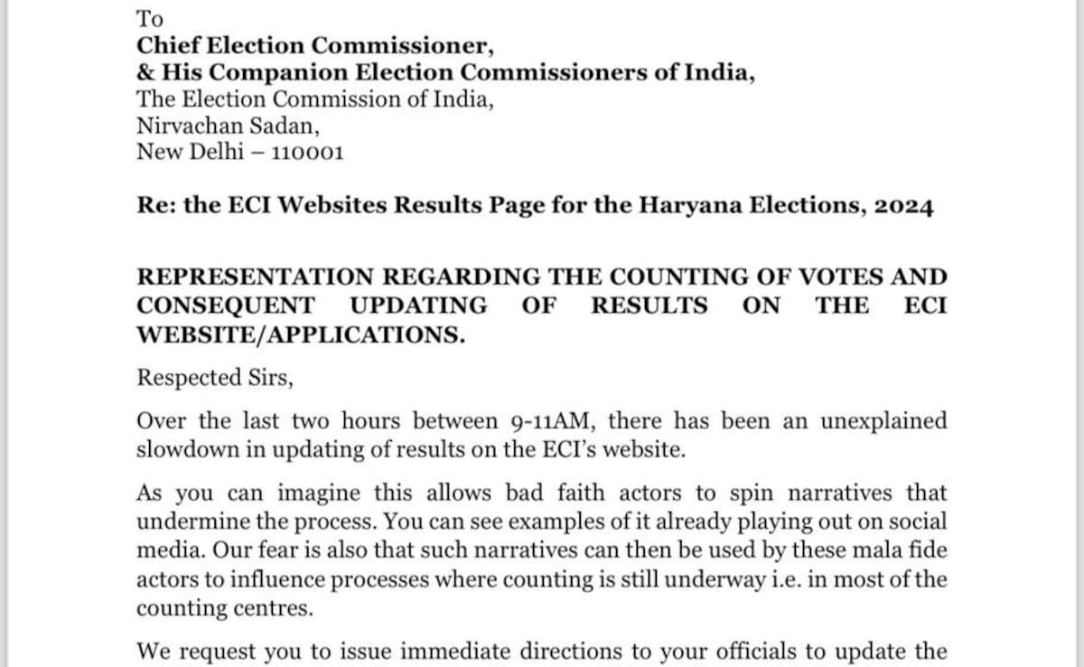 congress haryana election letter to ec